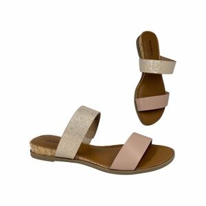 Style Co Women's Elliee Flat Sandals Rose/Gold Metallic Size 7M